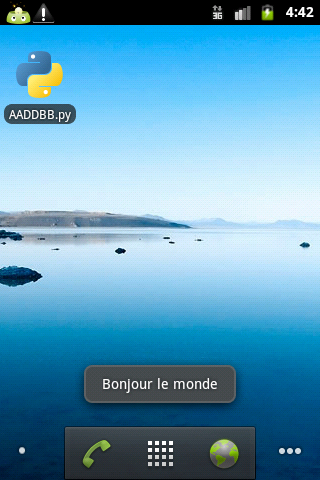 Script PYTHON sous emulateur Android.